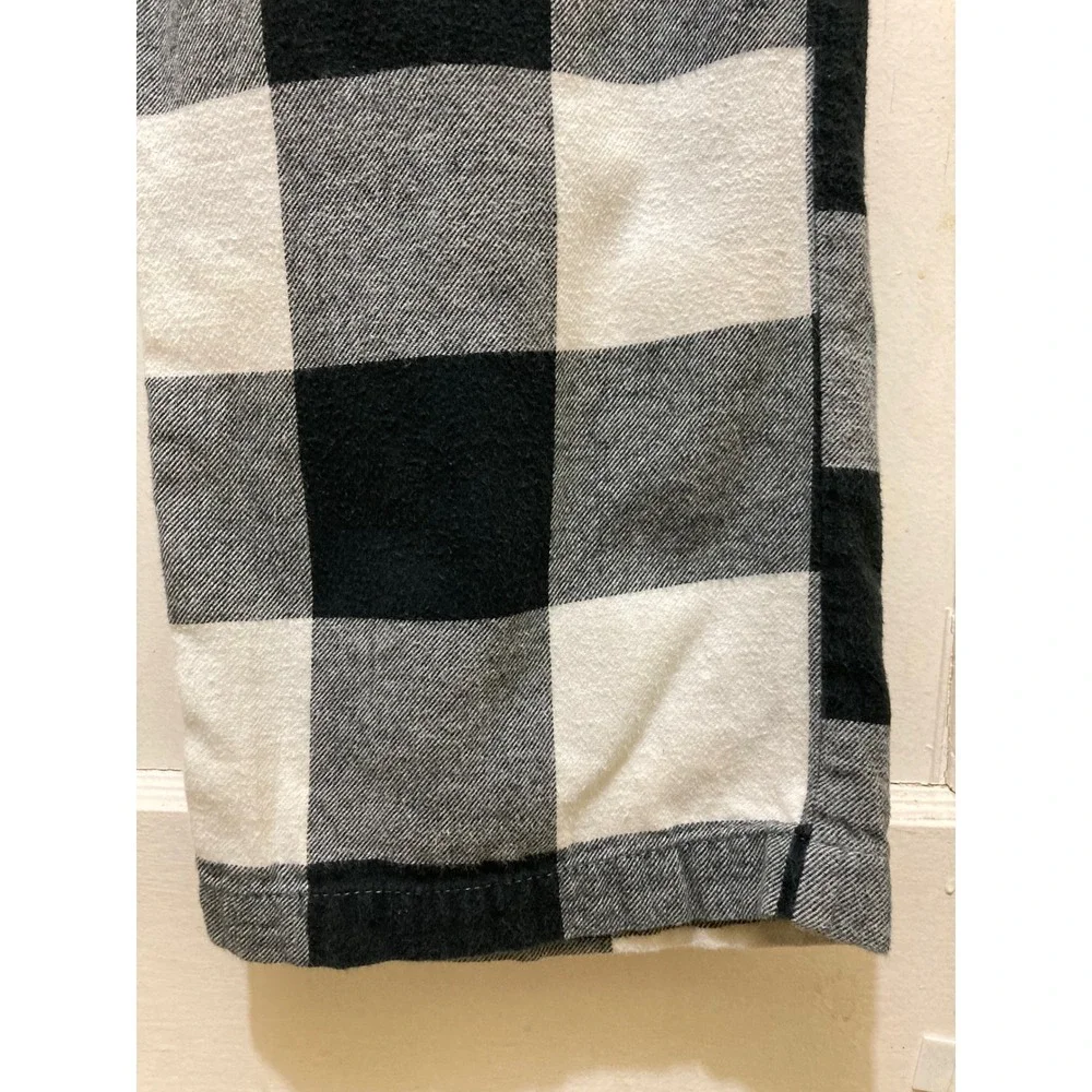 Old Navy Mens Plaid Flannel Pajama Pants Lounge Sleepwear Size Large Black White